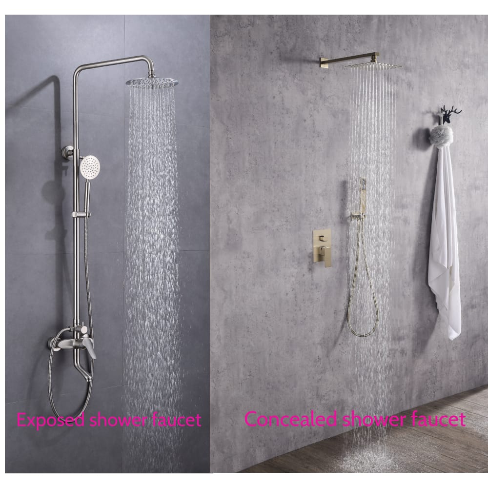 the difference between exposed shower and concealed shower