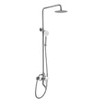 Good quality exposed shower systems with rain shower and handheld