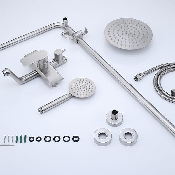 Exposed rain shower system 3 functions accessories