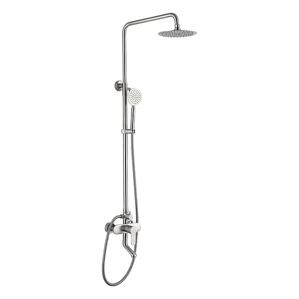Good quality exposed shower systems with rain shower and handheld