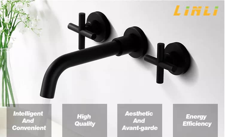 LINLI Wall Mounted Faucet wall mounted faucet black